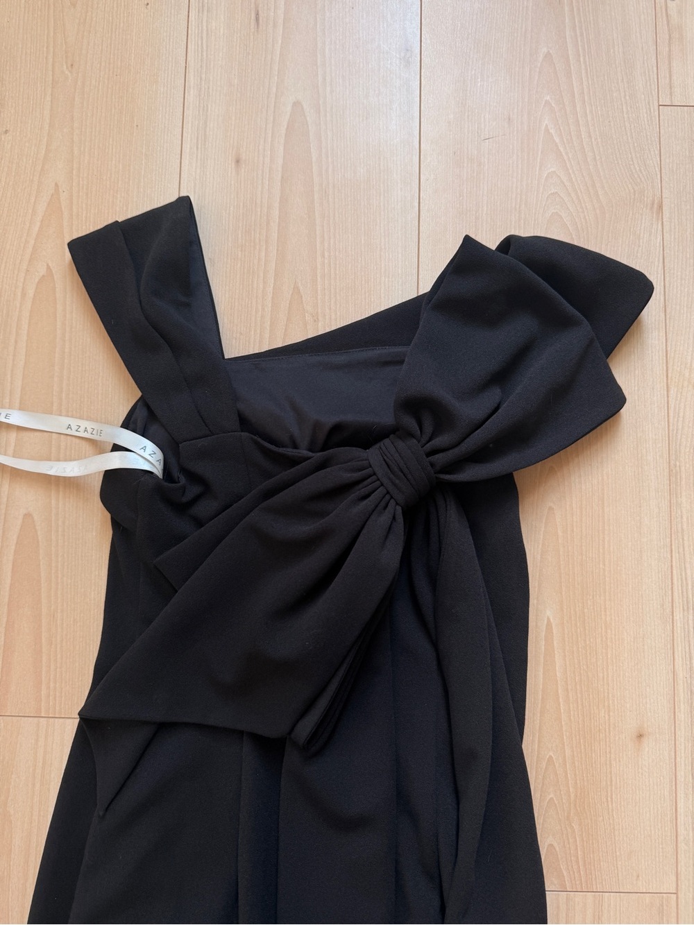 Azazie Formal Black Maxi Dress with Statement Bow